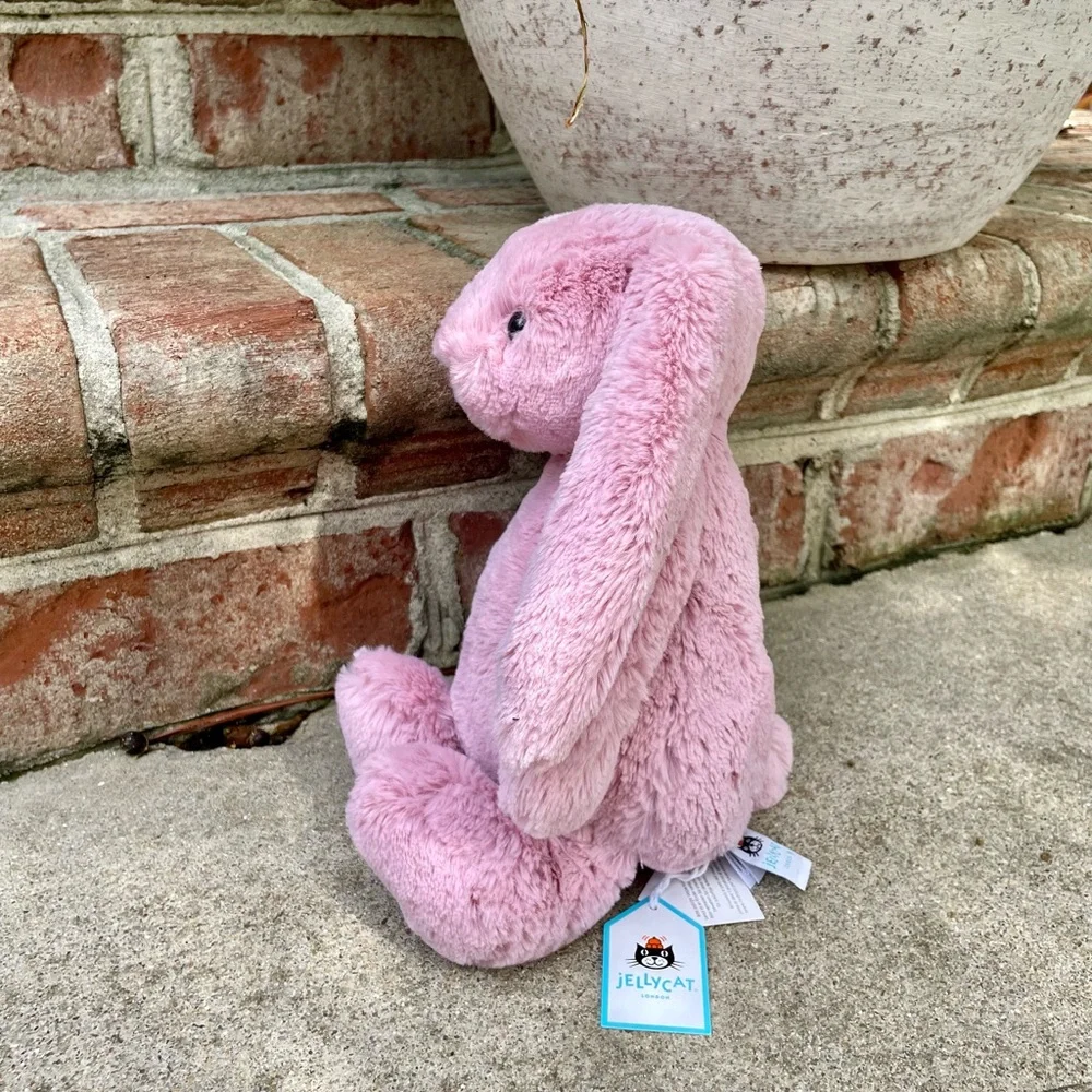 100% Authentic Bashful Pink Tulip Bunny Jellycat- NWT - Picture 4 of 5